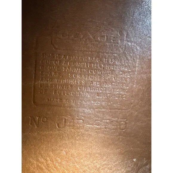 VTG Coach City Bag 9790 British Tan Leather Brass Turn Lock Handbag 90s USA +Tag - Picture 10 of 10